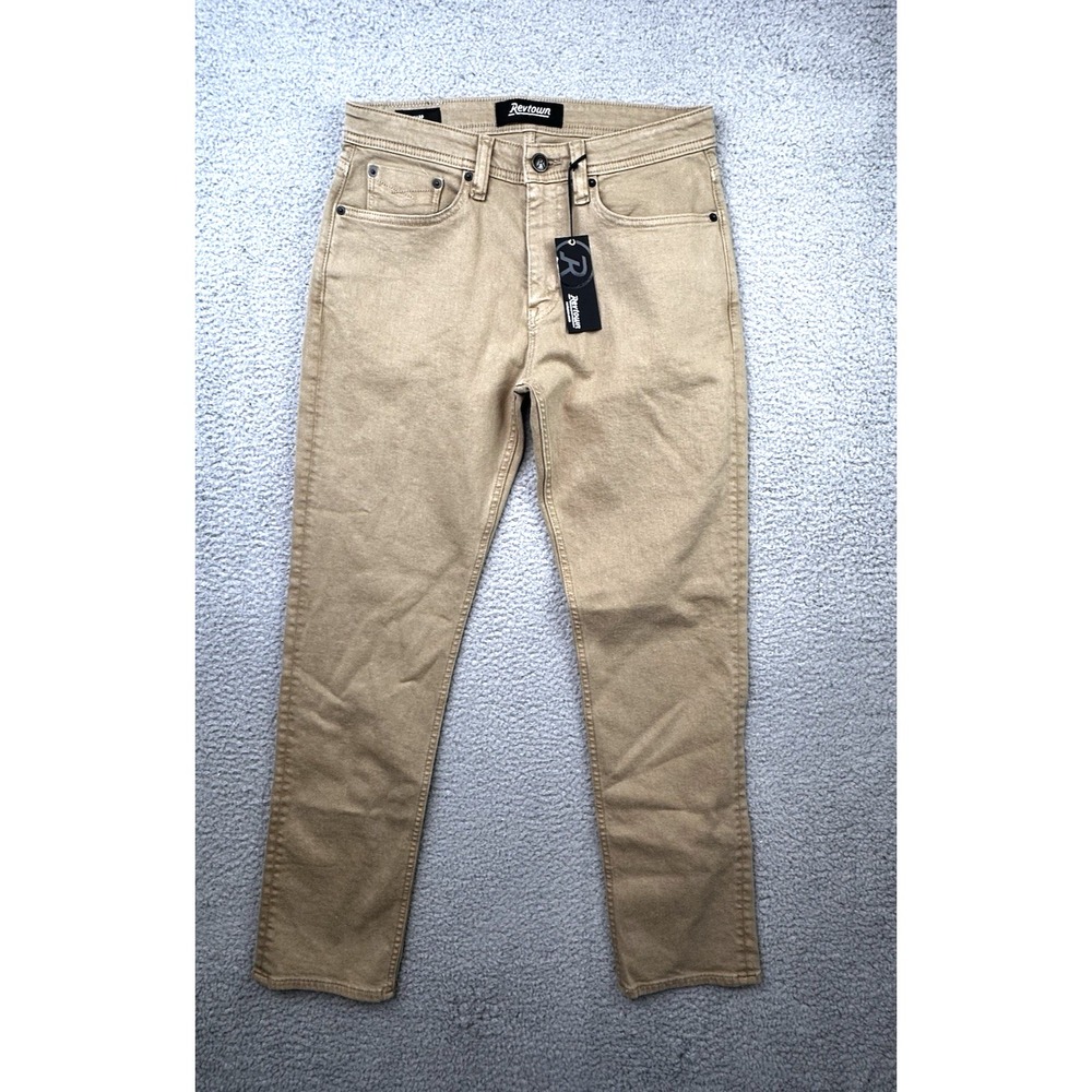Revtown Jeans Mens 30X30 Desert Tan Sharp Fit Stretch Decade Denim NWT